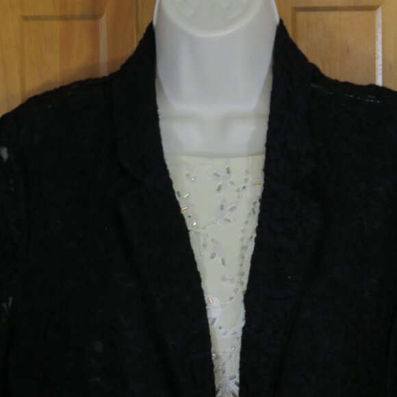 American Rag Cie Black Lace Blazer/Jacket 1/2 Sleeve Soft Size XL - Picture 2 of 11
